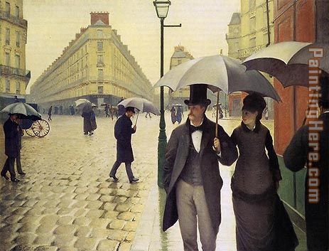 Paris Street Rainy Weather painting - Gustave Caillebotte Paris Street Rainy Weather art painting
